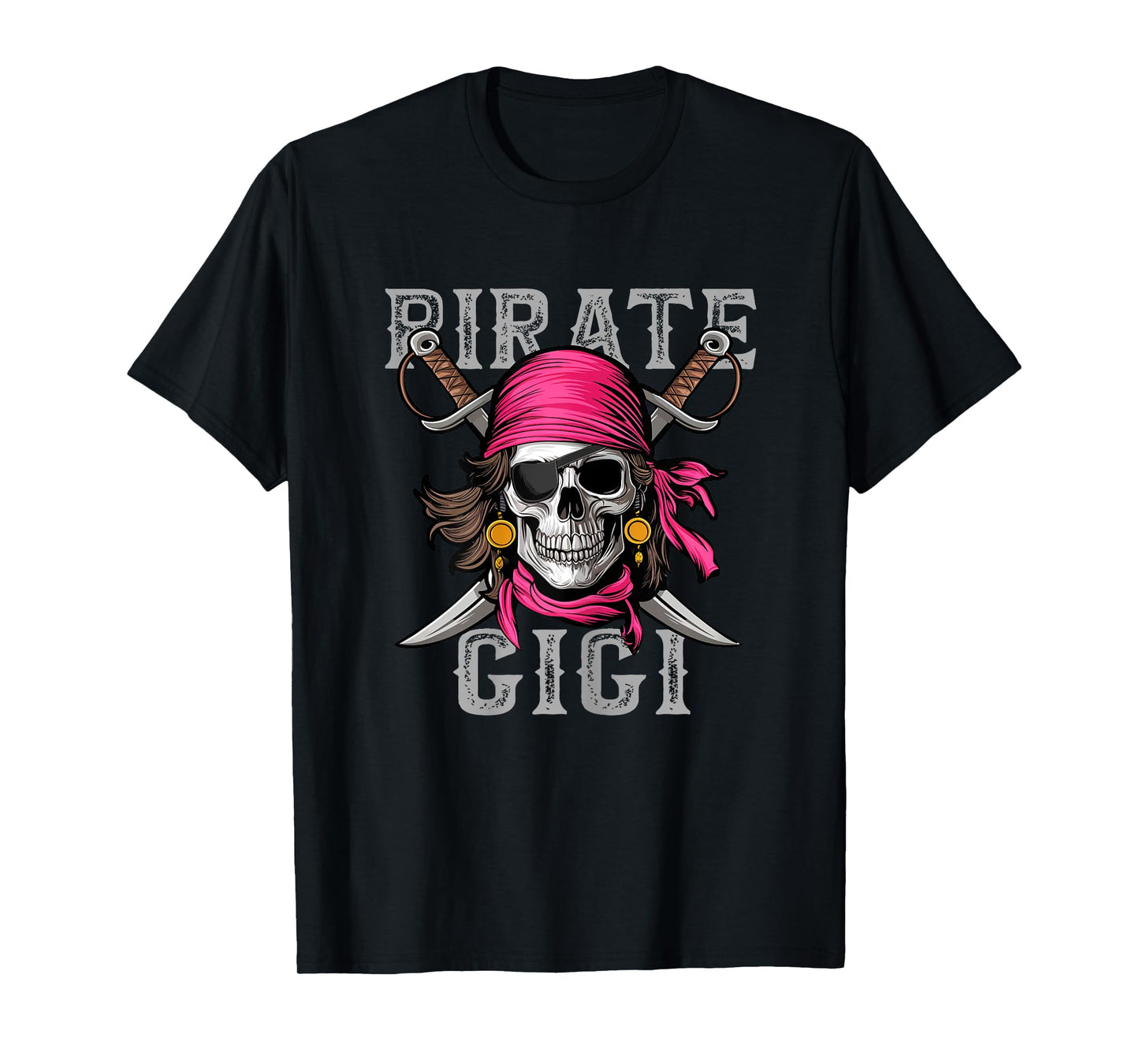 Funny Pirate Gigi Skull Halloween Costumes Family Matching T-Shirt