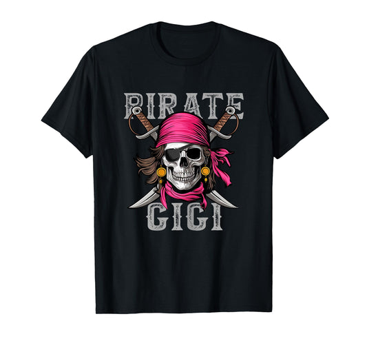 Funny Pirate Gigi Skull Halloween Costumes Family Matching T-Shirt