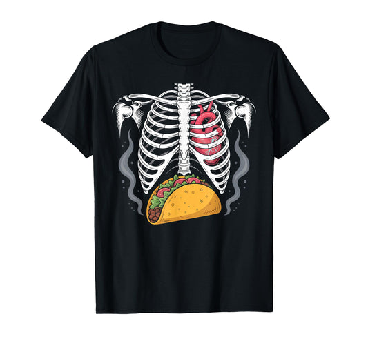 Dad Skeleton Taco Funny Pregnancy Couple T-Shirt