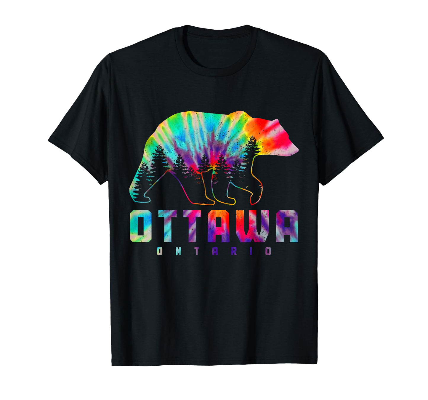 Ottawa Ontario Canada Tie Dye Bear Pride Outdoor Vintage T-Shirt