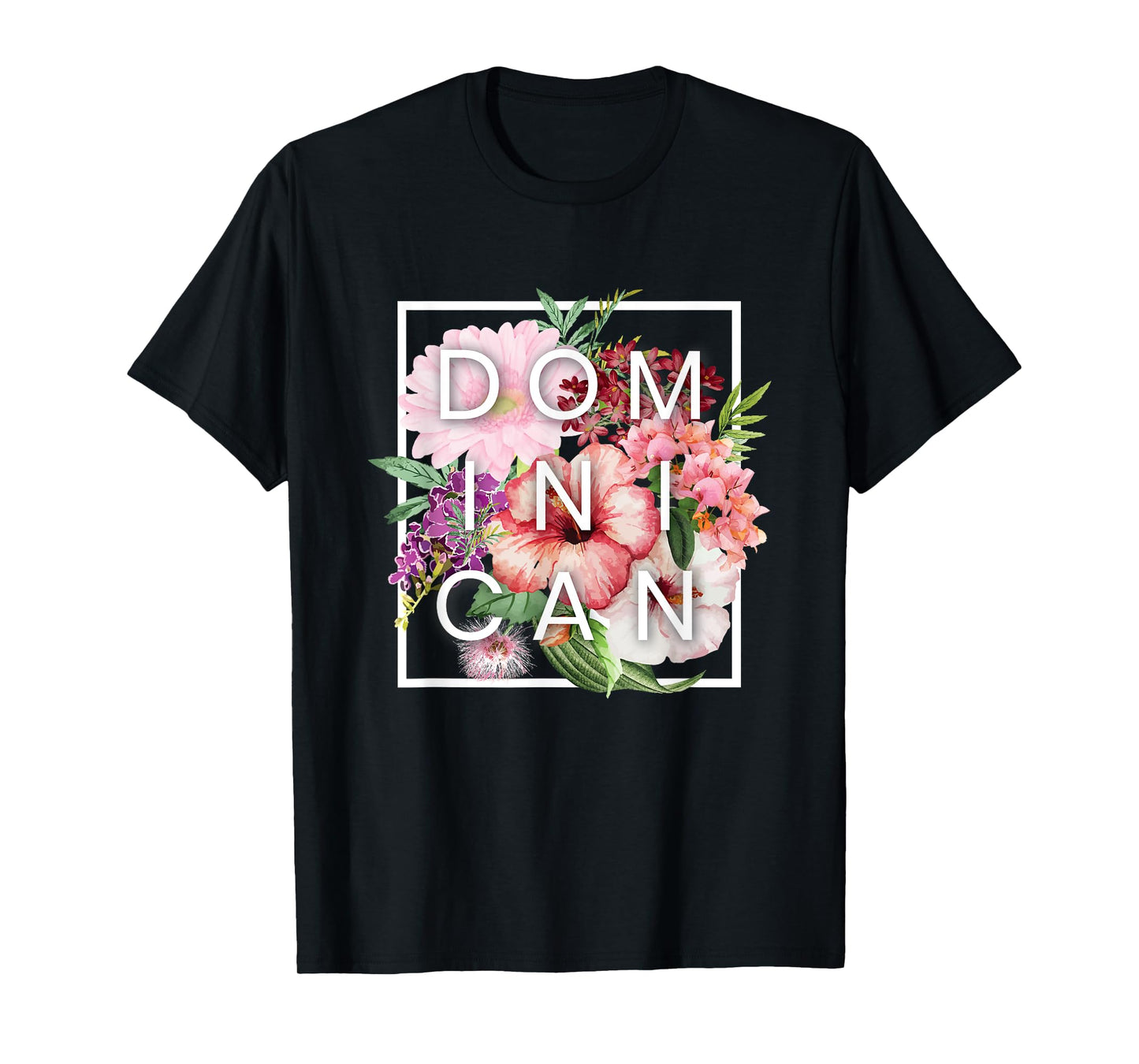 Flowers of Dominican Republic Word Art - Dominican Pride T-Shirt