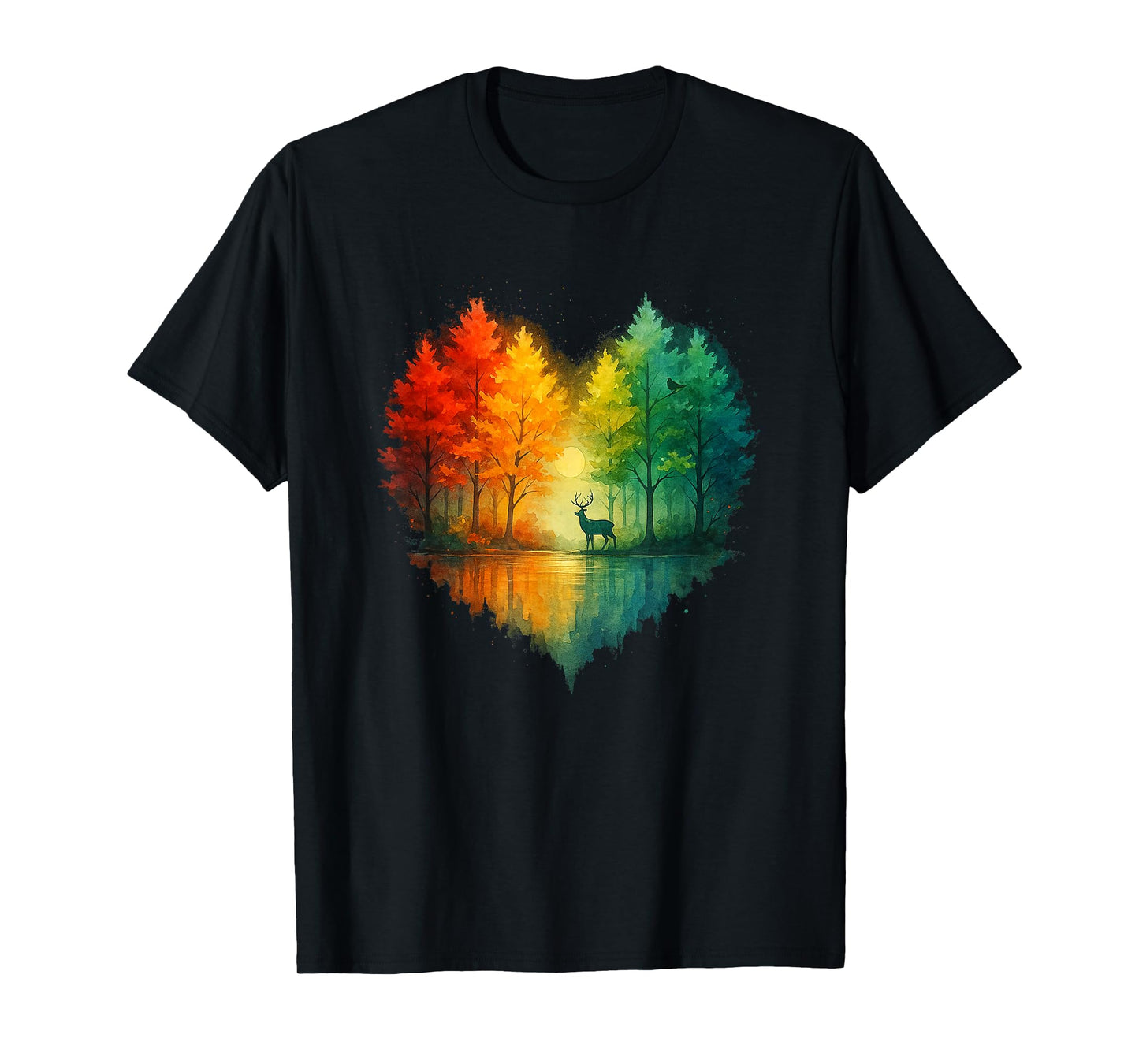 Outdoor Wildlife Astract Nature Reflection Forest Trees T-Shirt