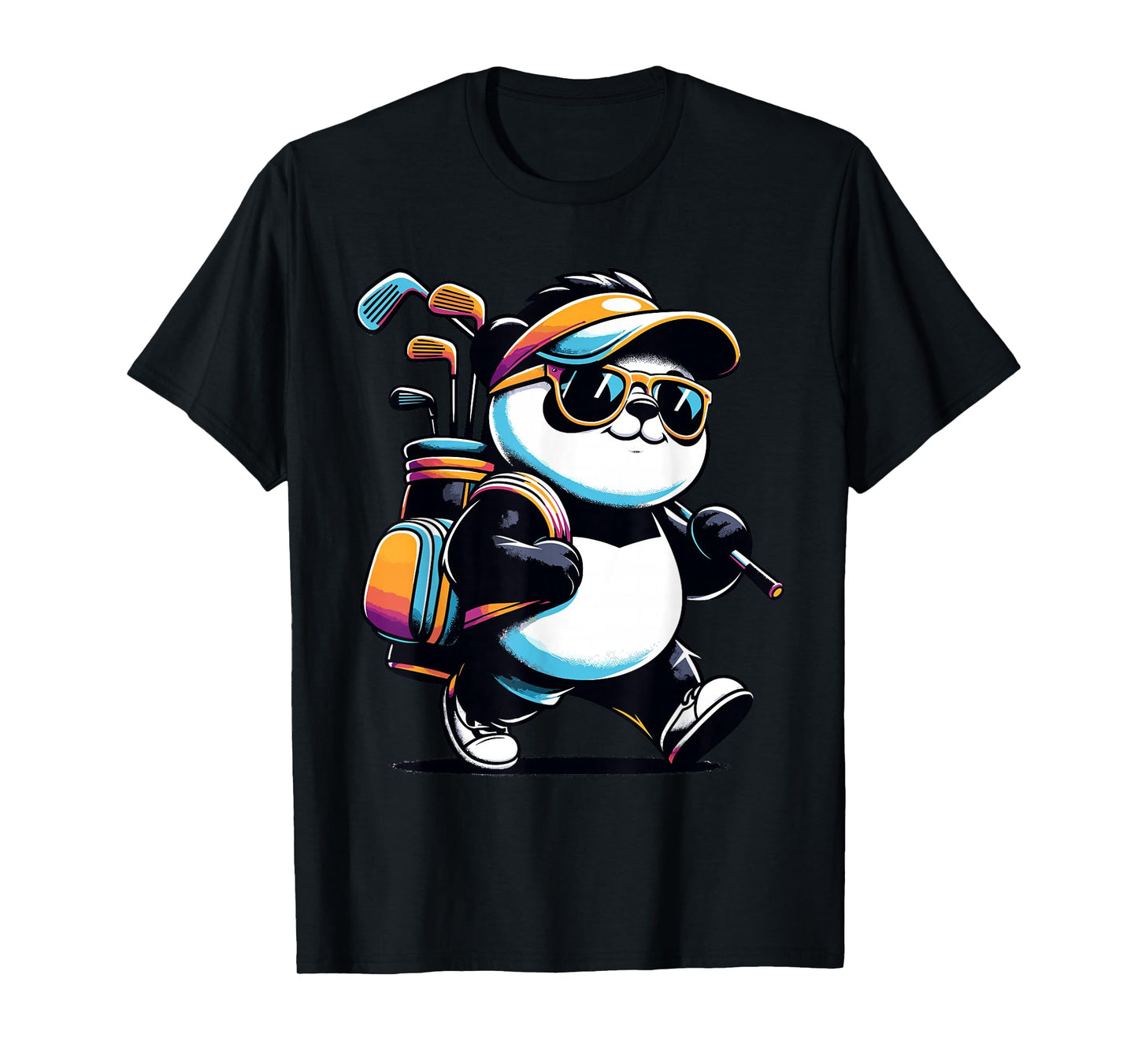 Golf Novelty Panda Golfing Men Women Kids Funny Golf T-Shirt