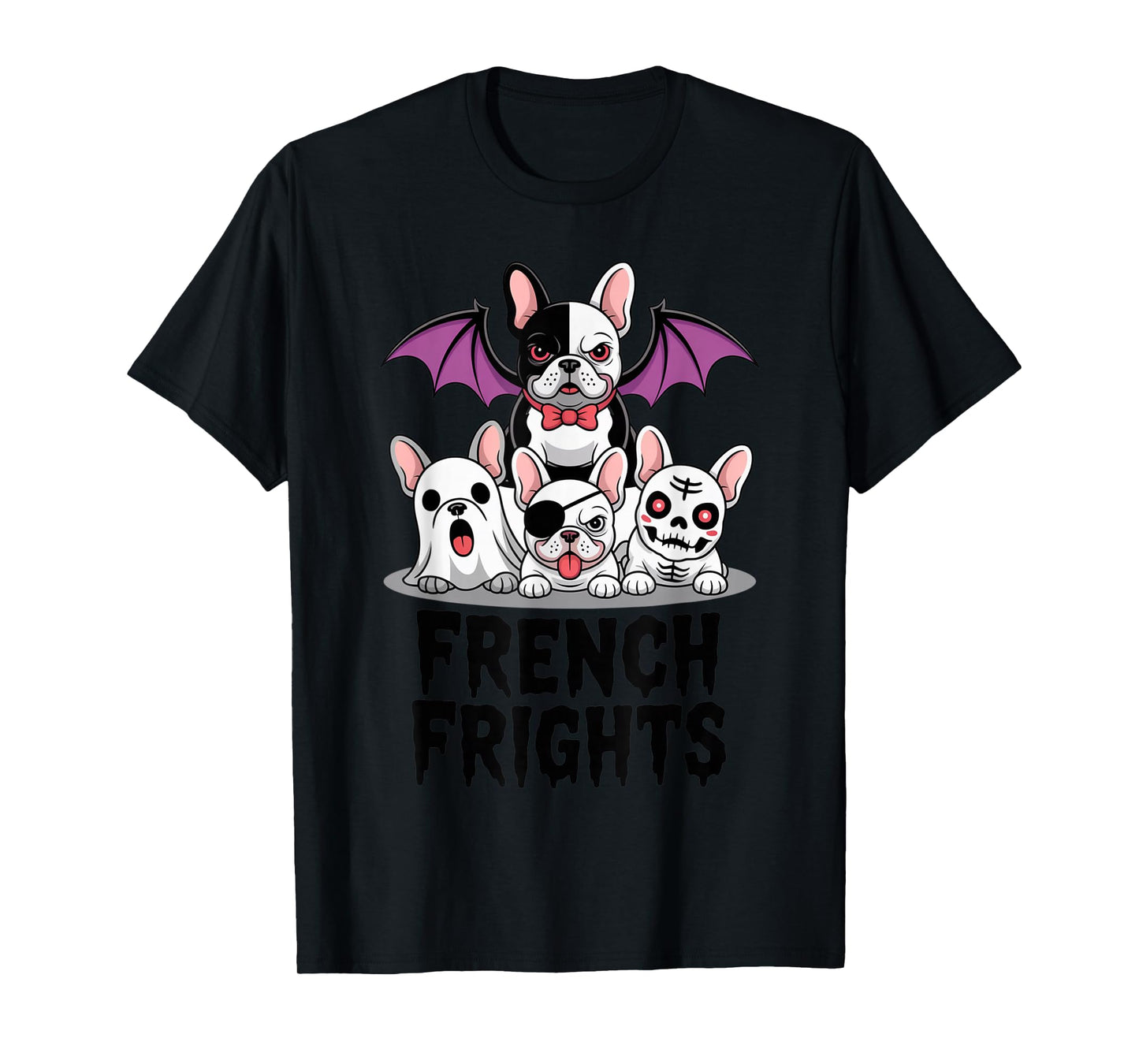 French Frights Bulldog Funny Halloween Outfit for Dog Lovers T-Shirt