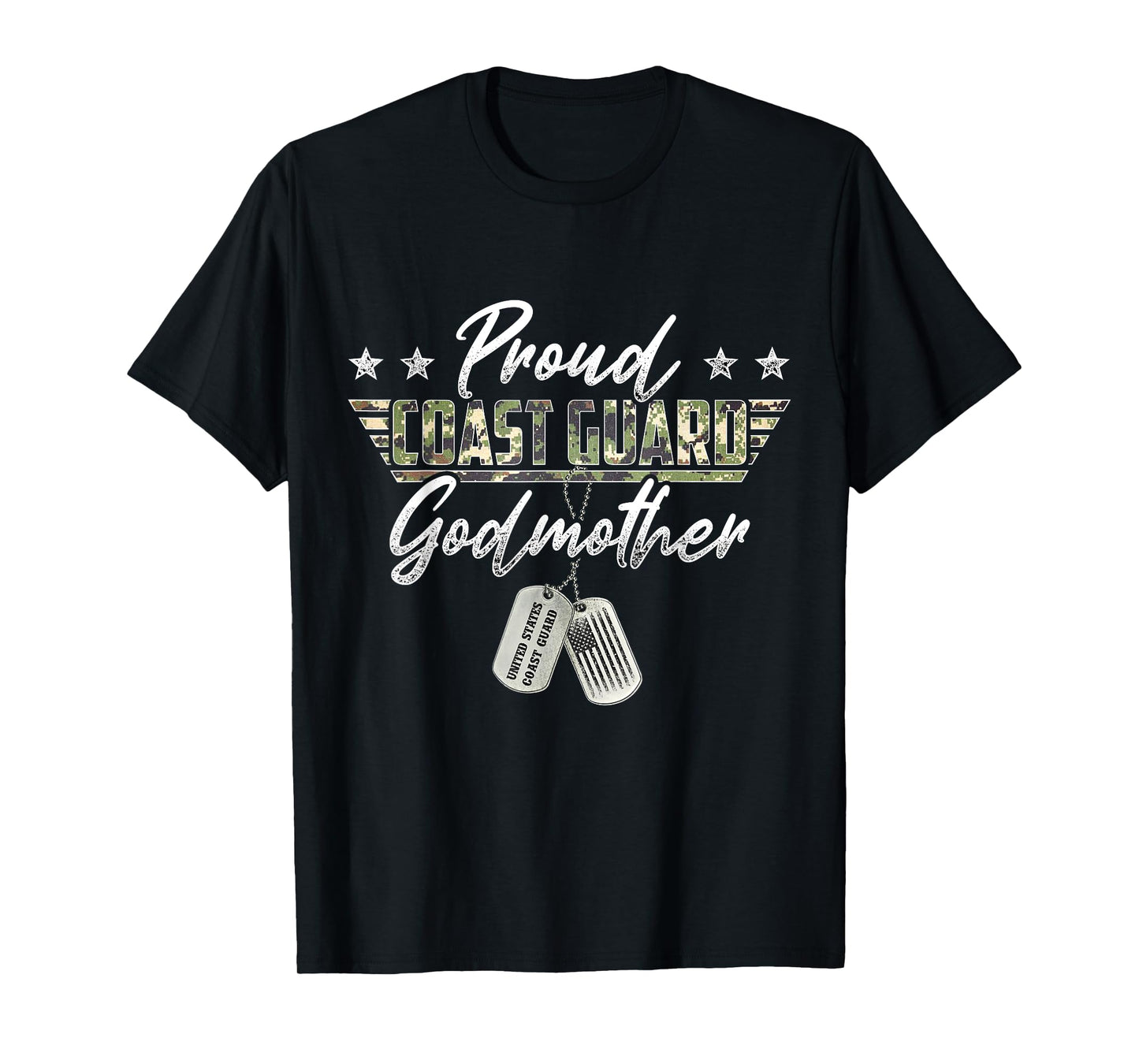 Proud Coast Guard Godmother American Military Gifts T-Shirt