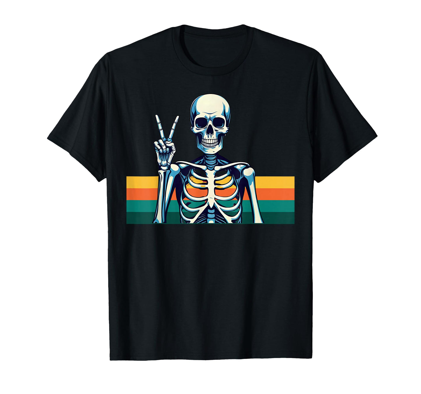 Skeleton Hand Peace Sign, Halloween Skeleton Peace Hands T-Shirt