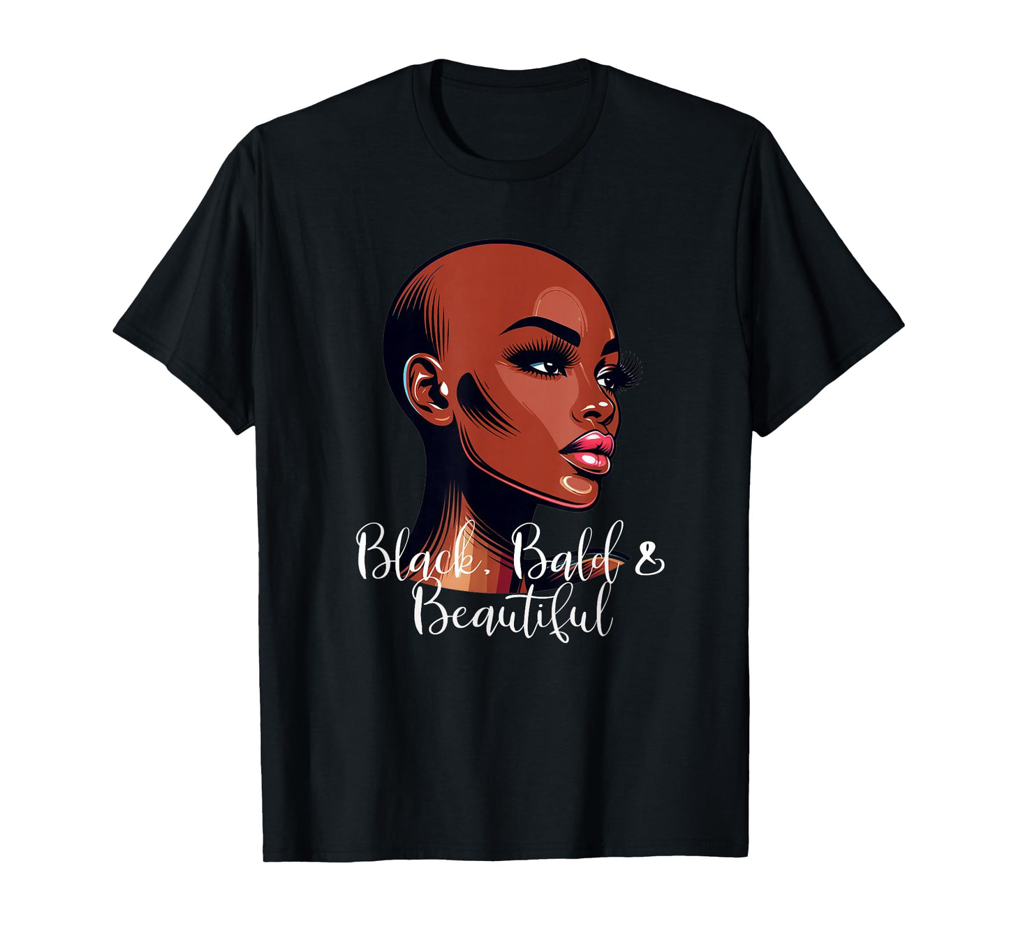 Black Bald Beautiful African American Woman T-Shirt