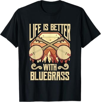 Banjo Vintage Retro Bluegrass Music Fans Banjo Player T-Shirt