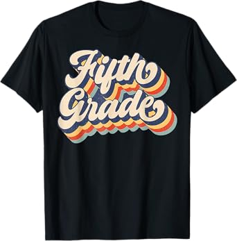 Retro Sunset Fifth Grade Teacher & Student Back To School T-Shirt for Men Women Girls Kids