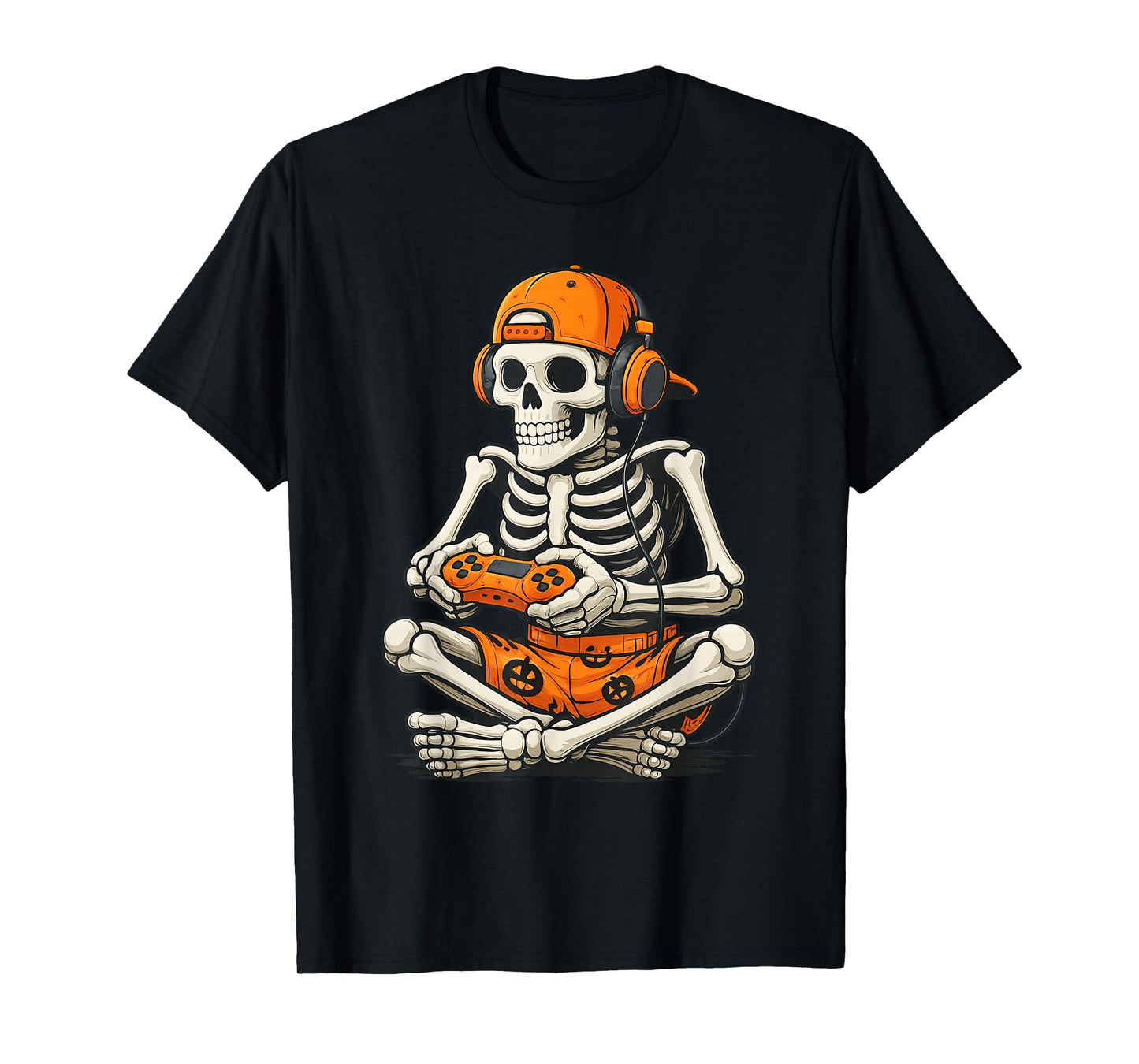 Boys Playing Video Games Halloween Skeleton Gamer Costume T-Shirt