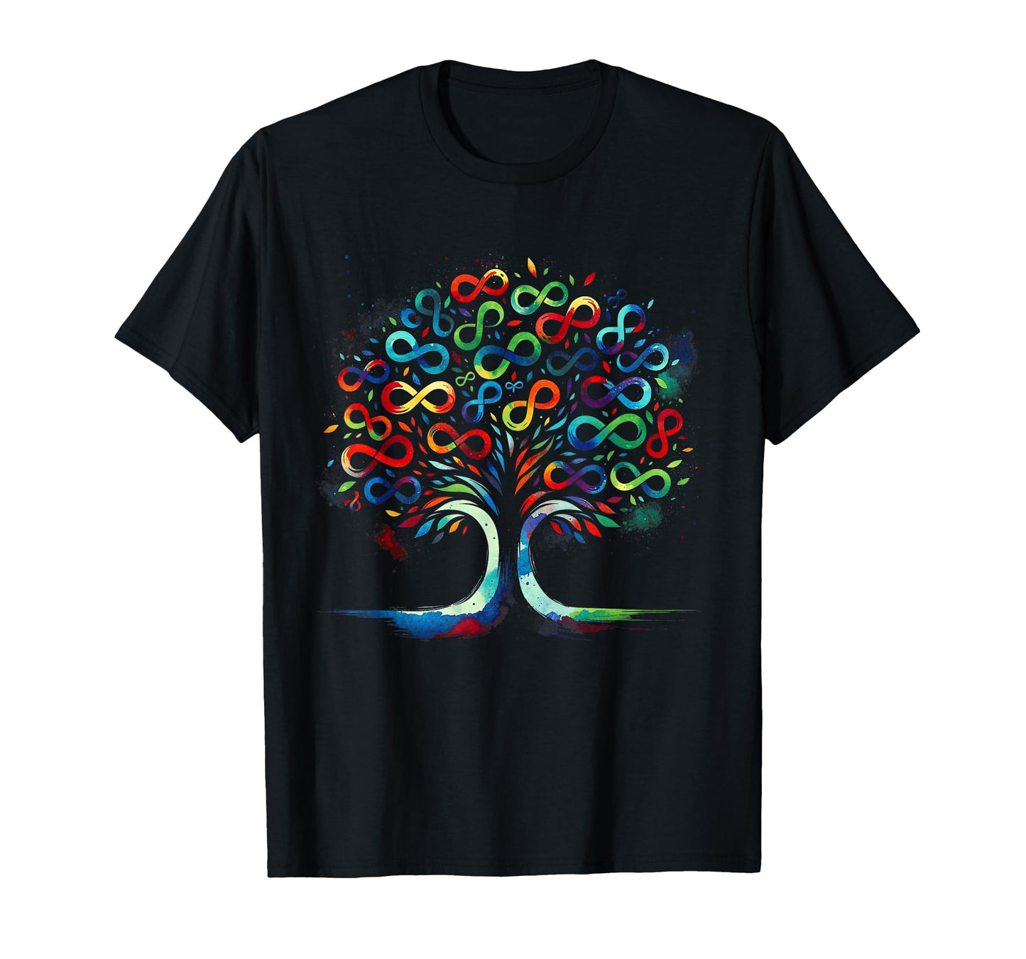 Autism Awareness Month Symbol Infinity Tree Watercolor T-Shirt