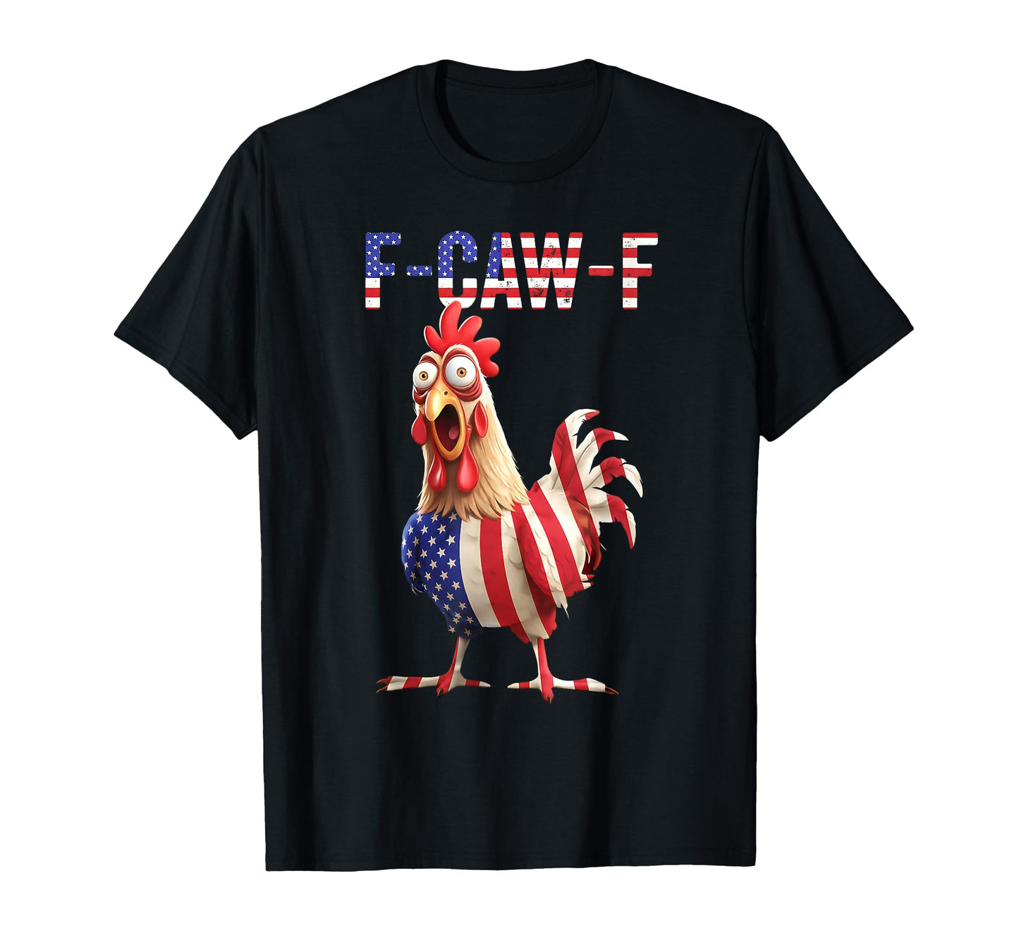 F-Caw-F Black Crow Black Bird Retro USA Flag Vintage FCawF T-Shirt