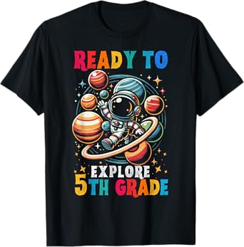 First day Kids Welcome back to School Astronaut 5th grade T-Shirt