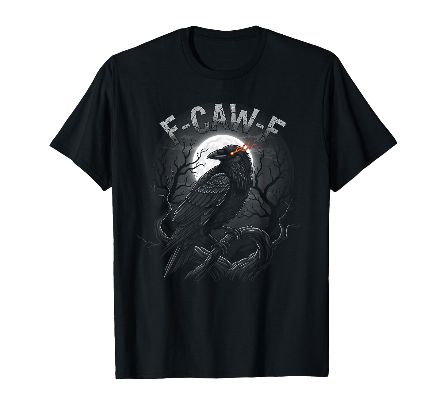 F-CAW-F Raven Lovers Halloween Funny Crow Bird Design T-Shirt