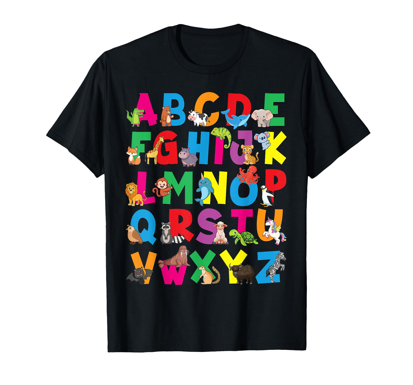 Alphabet Animals ABCs Zoo Kids Boys Girls Teacher T-Shirt
