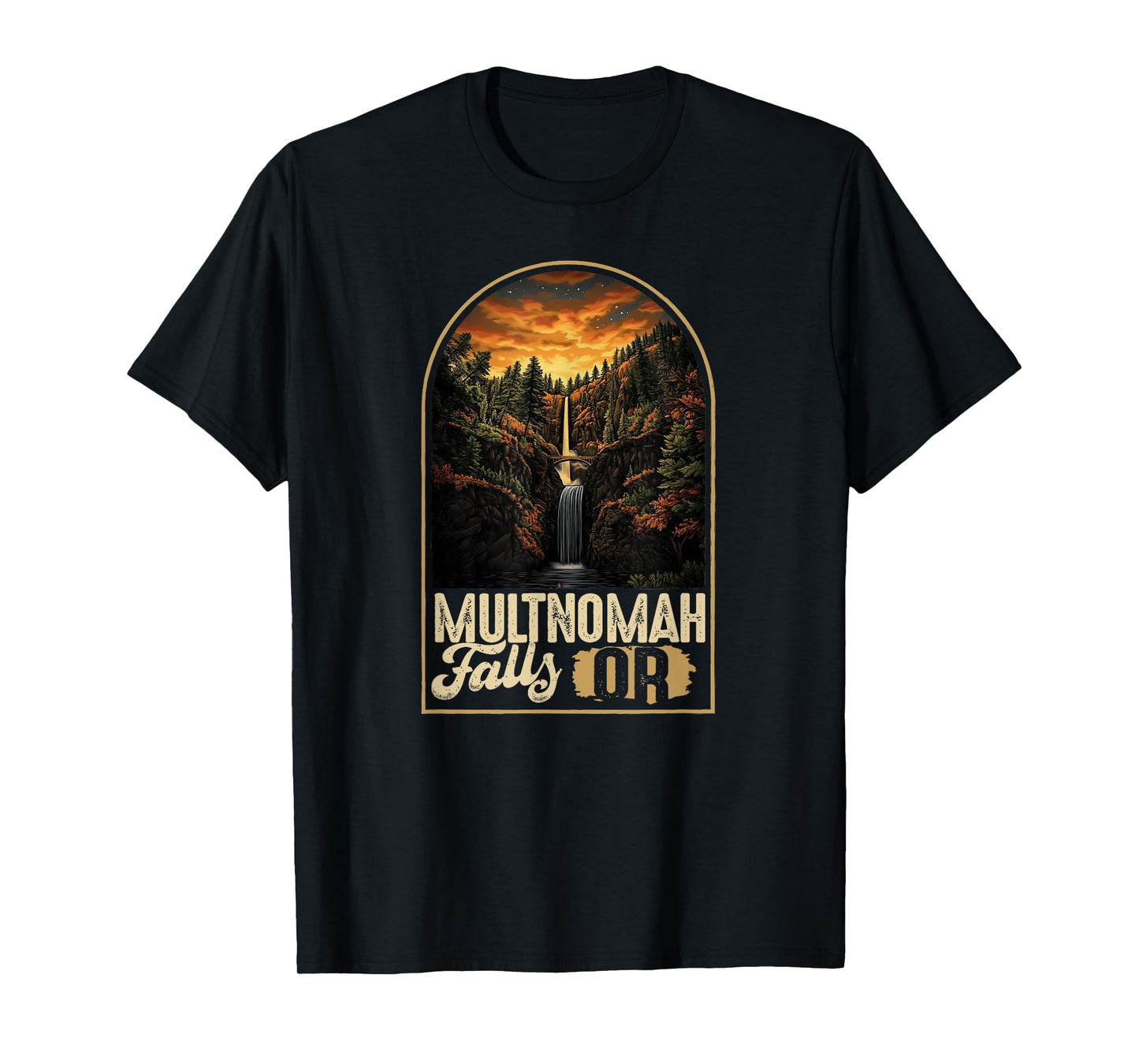 Classic Sunset Multnomah Falls Oregon T-Shirt