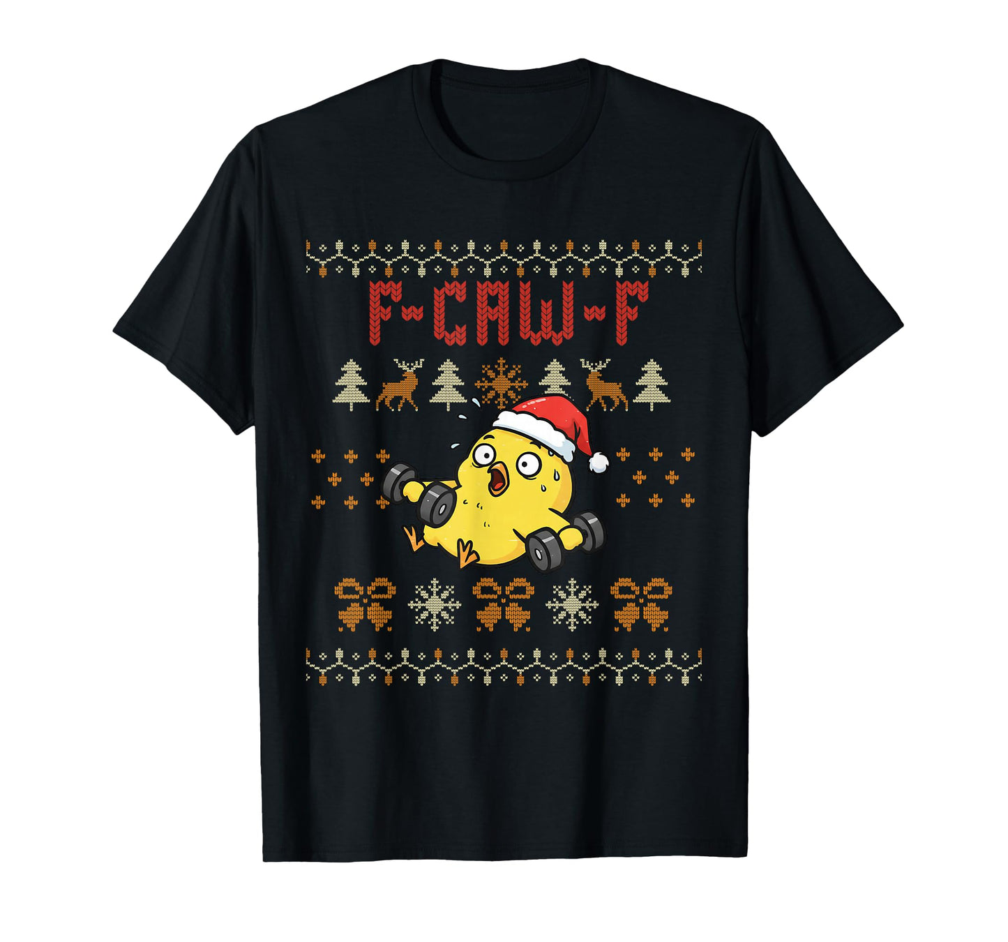 F-Caw-F Chicken Christmas Exercise Fitness Chicken Gym T-Shirt