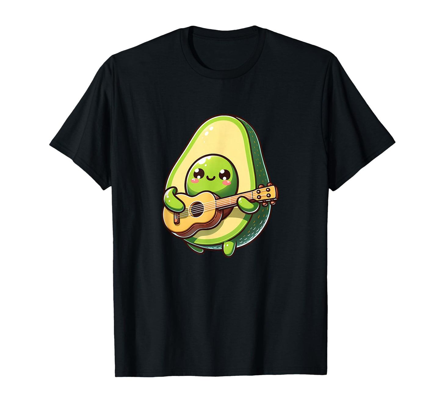 Cute Avocado Playing Guitar Kawaii Music Lover T-Shirt