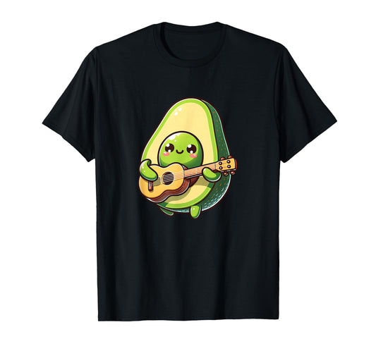 Cute Avocado Playing Guitar Kawaii Music Lover T-Shirt