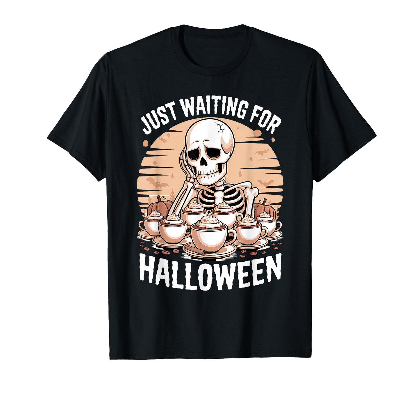 Just Waiting for Halloween Skeleton T-Shirt