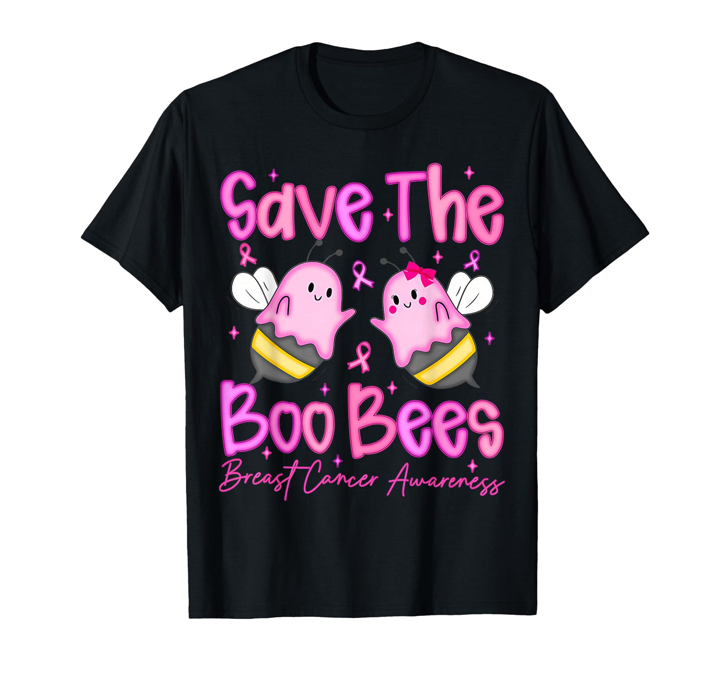 Save The Boo Bees Funny Breast Cancer Awareness Halloween T-Shirt
