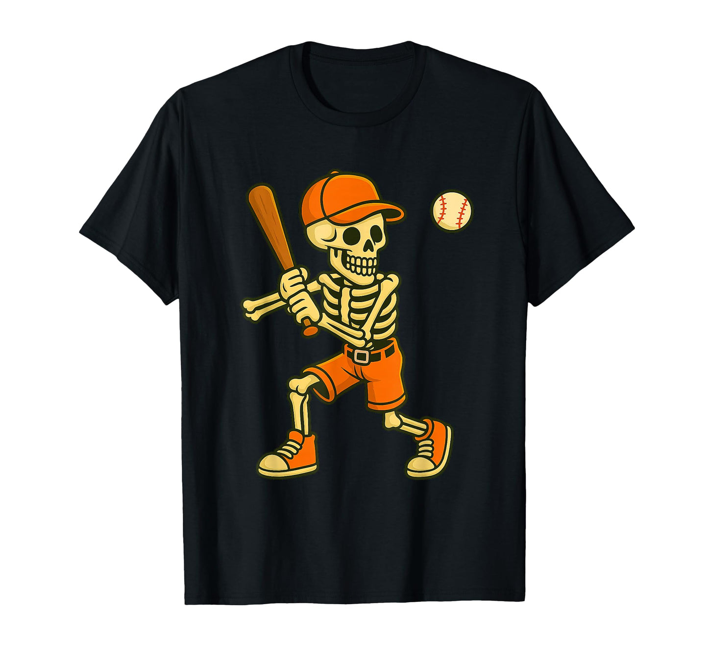 Funny Skeleton Baseball Halloween Costume for Boys Men Kids T-Shirt
