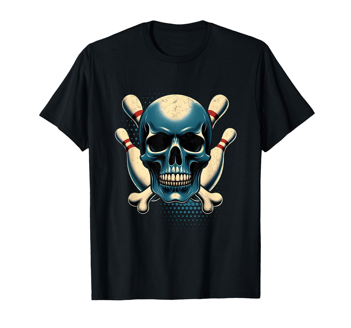 Bowling Skull Pins Skeleton Bowler Strike Sports Lifestyle T-Shirt