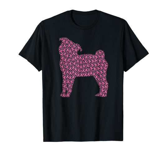 Breast Cancer Awareness Pink Ribbon & Survivor - Dog Pug Men Women Girls Kids T-Shirt