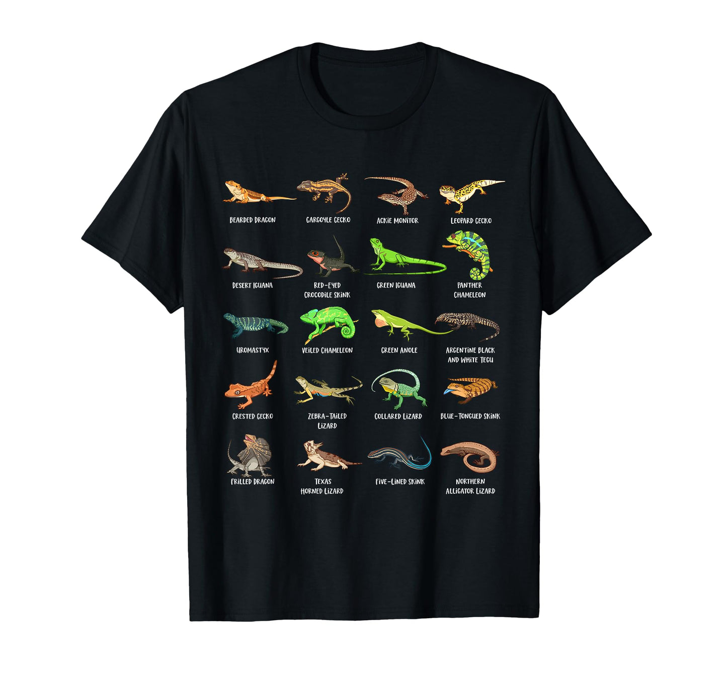 Exotic Lizards and Reptiles - Types of Lizards T-Shirt