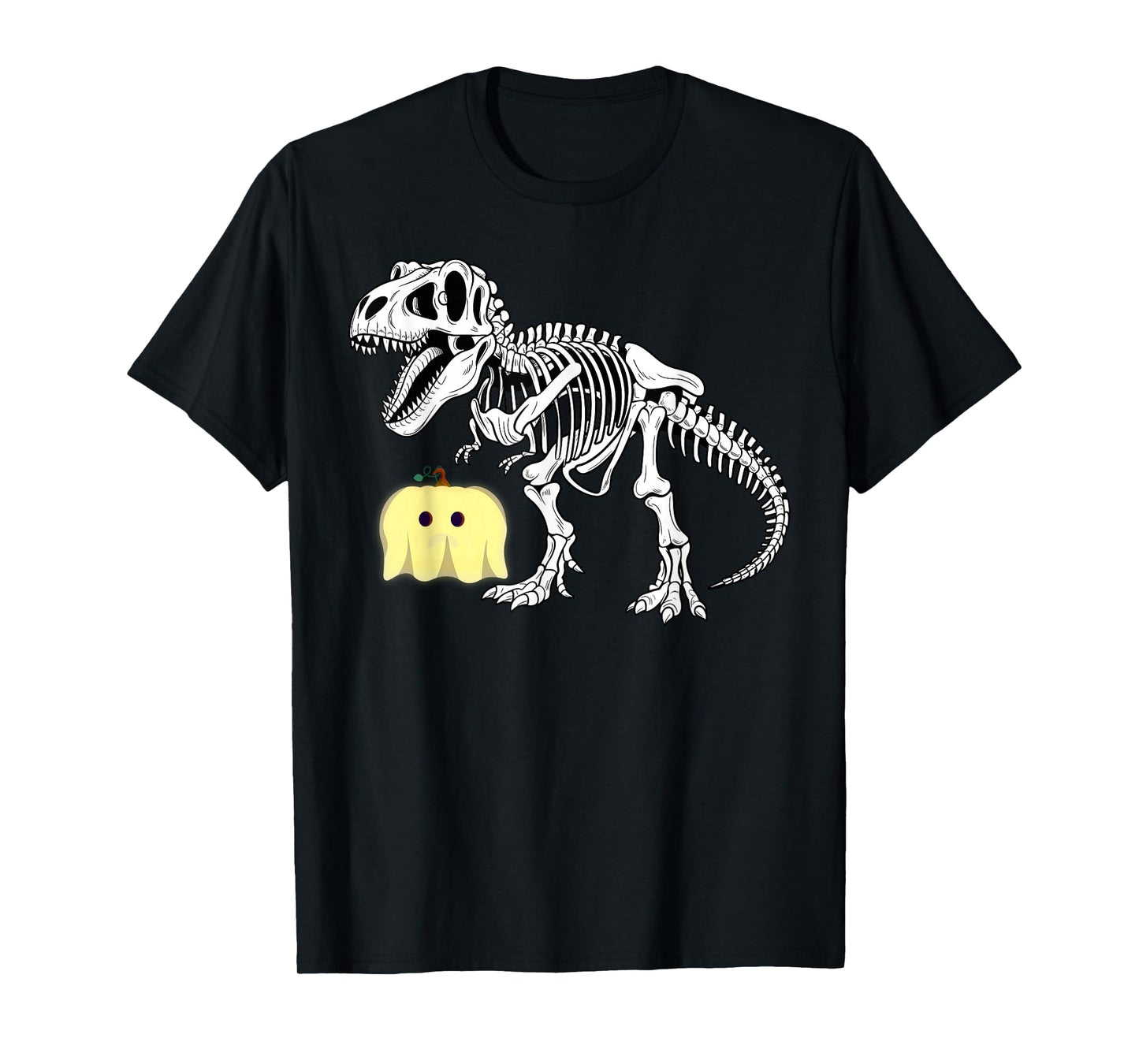 Halloween Boys Dinosaur Skeleton T rex Scary Pumpkin Funny T-Shirt