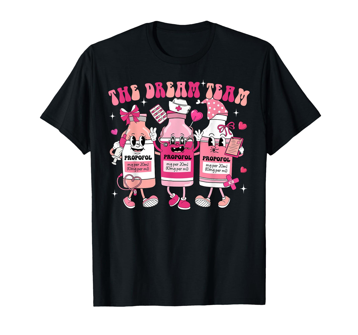 The Dream Team Retro Groovy Nurse Medical Nursing Valentine T-Shirt