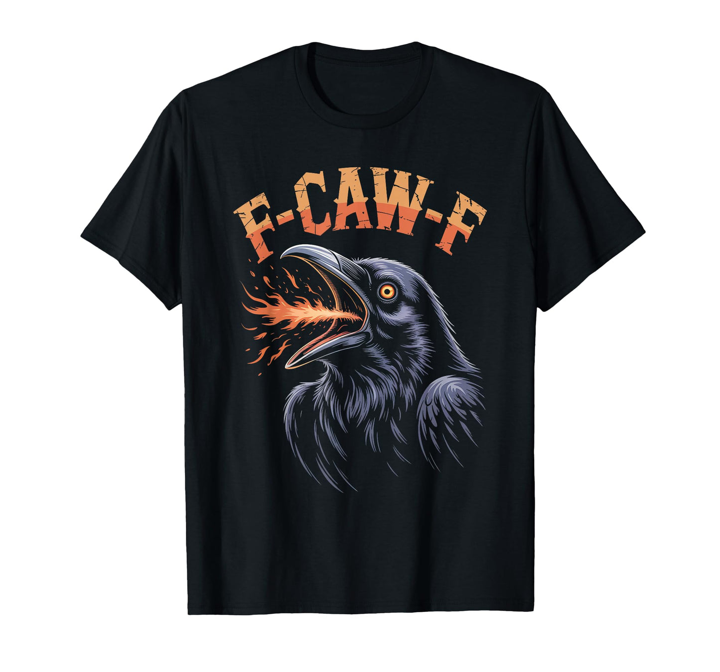 Funny F-Caw-F Crow Gothic Moon Humor Halloween T-Shirt