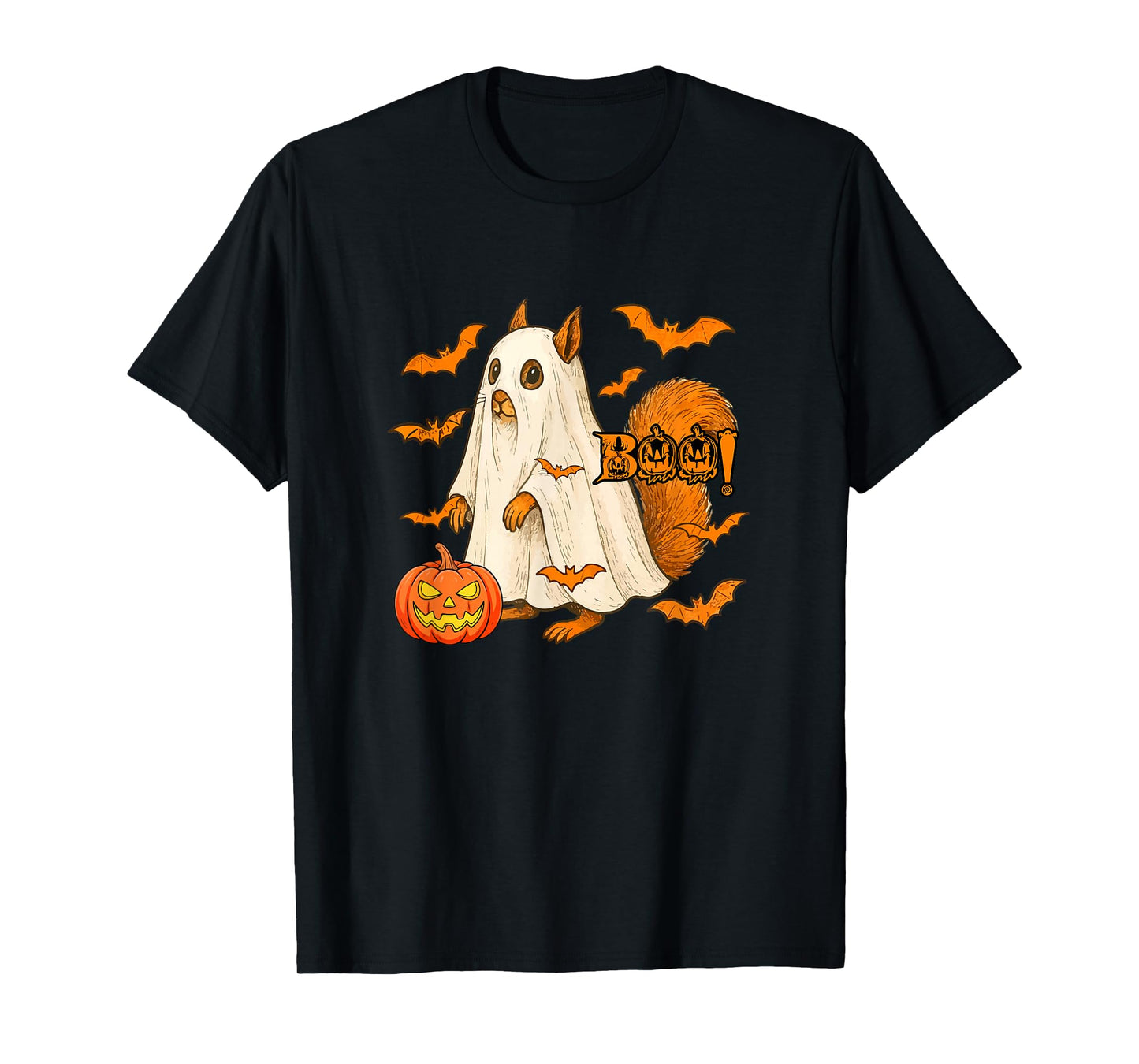 Boo Halloween Squirrel Cosplay Ghost Costume Animal Lover T-Shirt