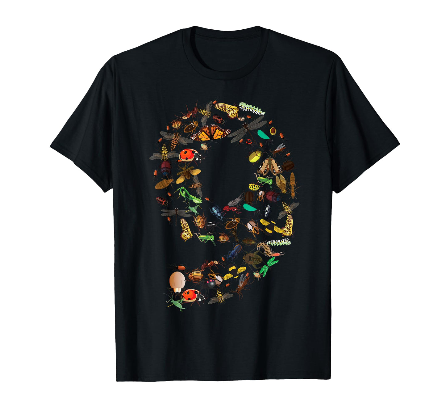 Funny Bugs 9th Birthday Gift | Cute 9 Years Old Boy Girl Kid T-Shirt