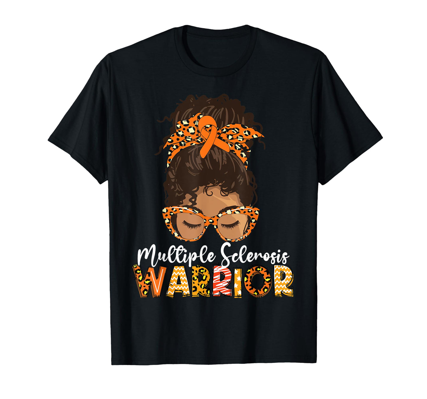 Womens MS Warrior Messy Bun - Multiple Sclerosis Awareness T-Shirt