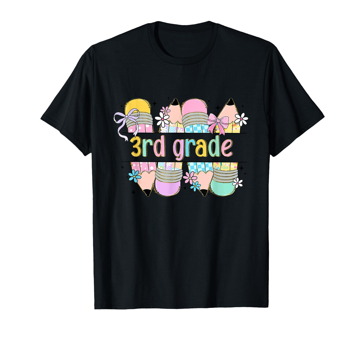 Third Grade Coquette Pencil Bow Back To School 3rd Grade T-Shirt