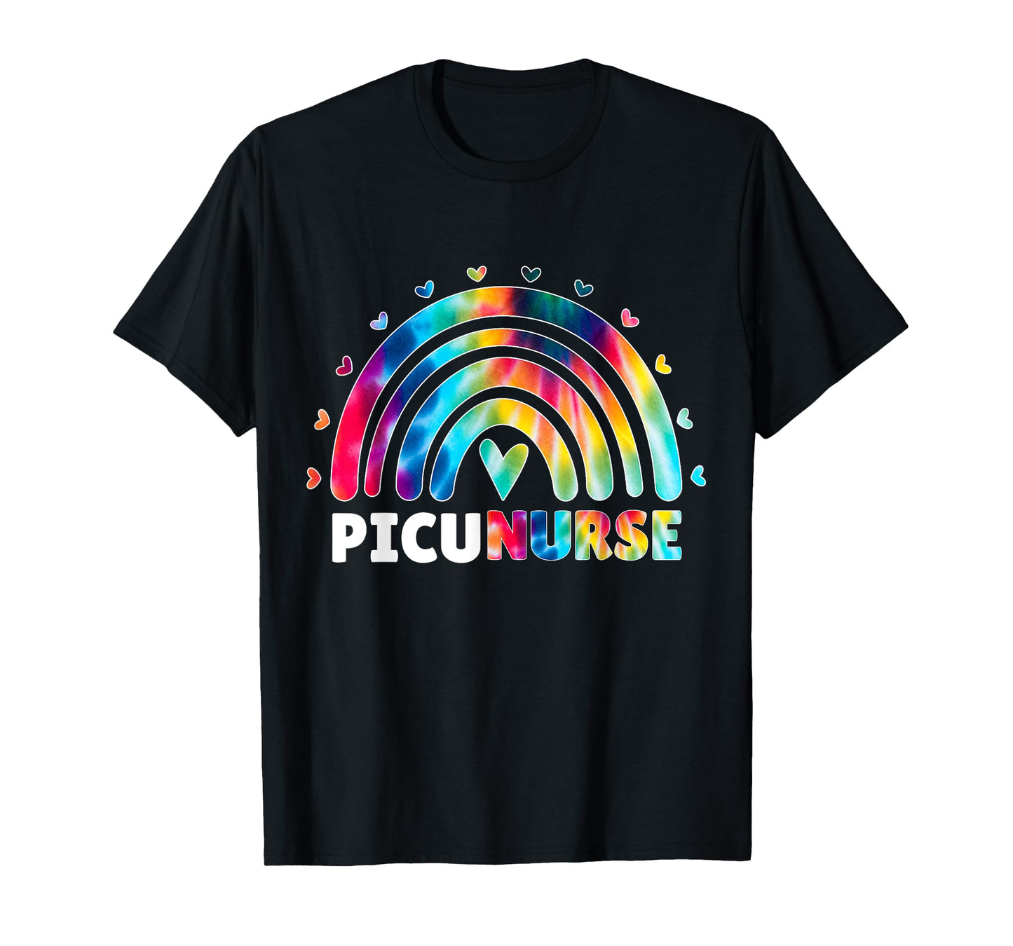 PICU Nurse Rainbow Tie Dye Fun Pediatric Intensive Care Unit T-Shirt