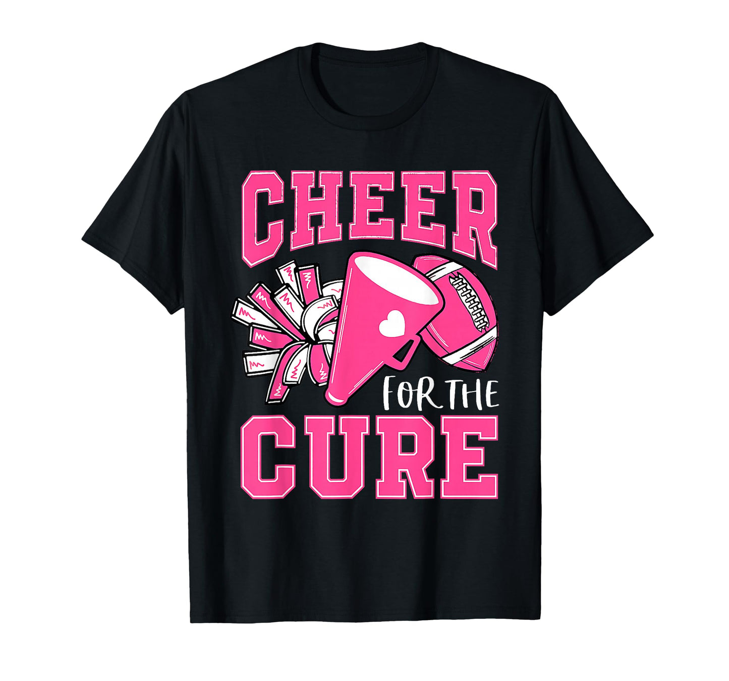 Cheer For Cure Breast Cancer Awareness Cheerleader T-Shirt