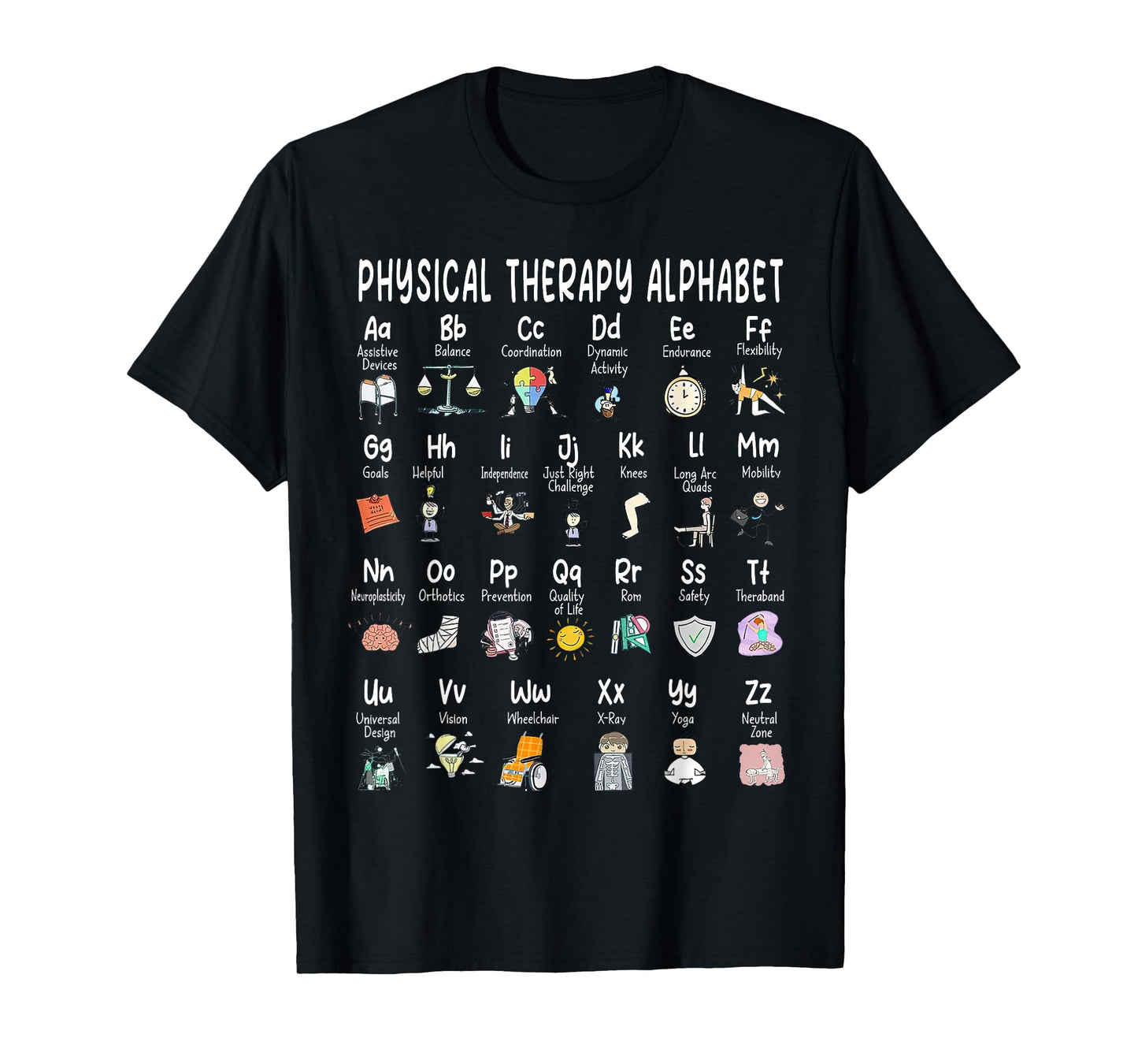 Physical Therapy Alphabet, ABC of Physical Therapy, PT PTA T-Shirt