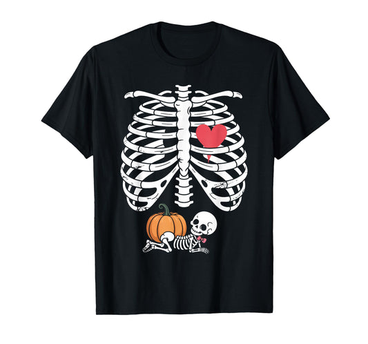 Baby Shower Skeleton Halloween Pregnancy Annoucement Girls T-Shirt