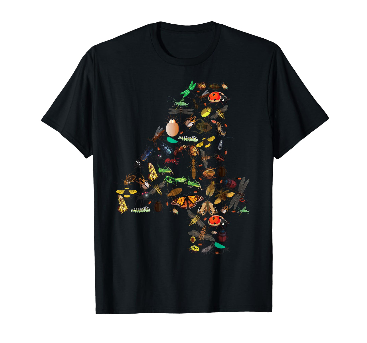 Funny Bugs 4th Birthday Gift | Cute 4 Years Old Boy Girl Kid T-Shirt
