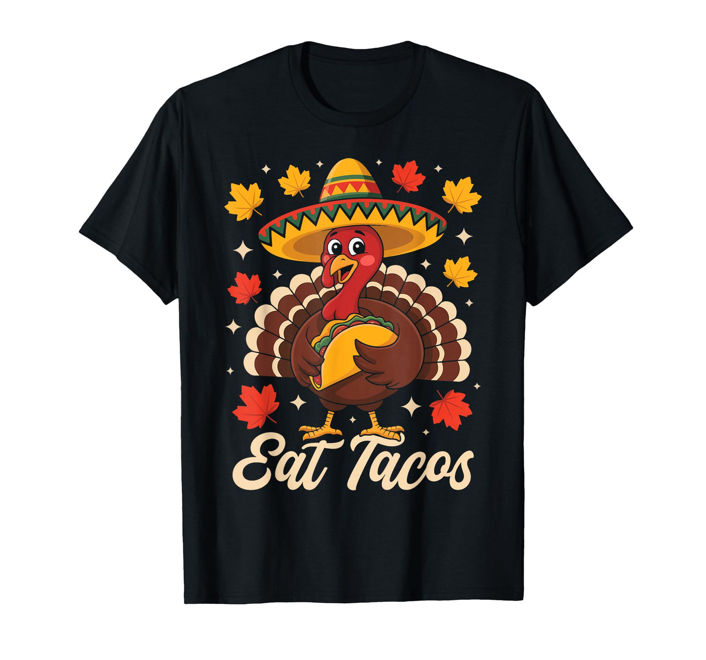 Funny Thanksgiving Turkey Eat Tacos Mexican Boys Kids T-Shirt