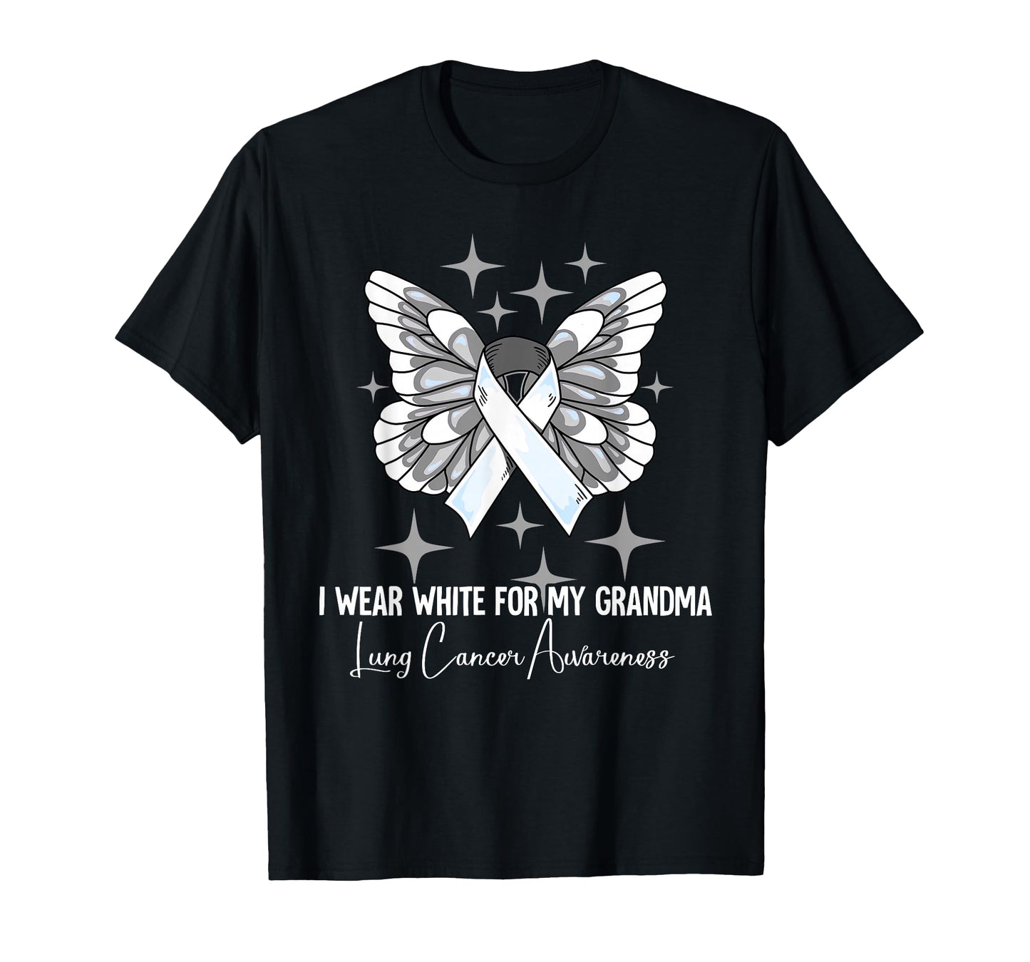 I Wear White For My Grandma Lung Cancer Awareness T-Shirt