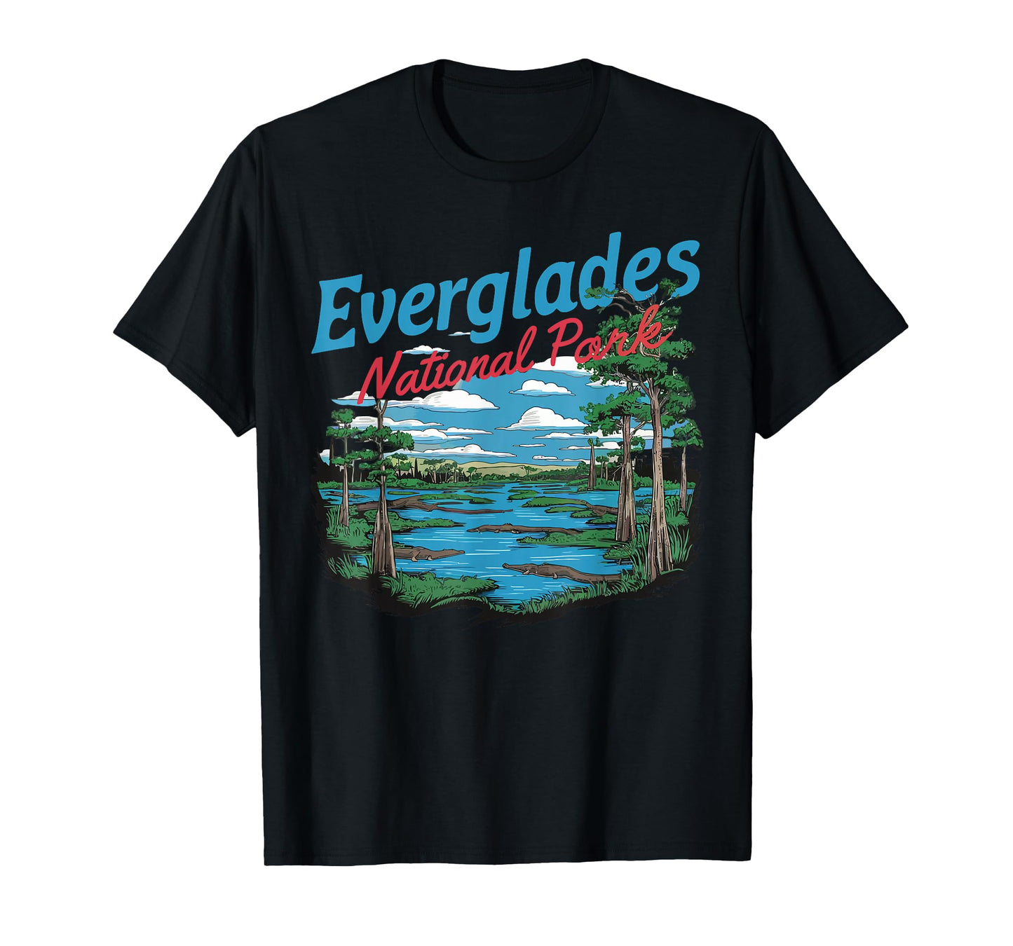Everglades National Park Illustration Hiking Retro Florida T-Shirt