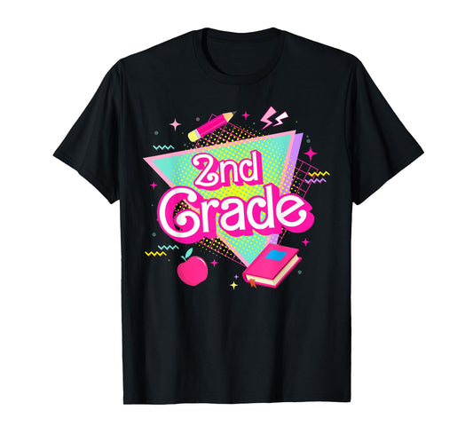 Cute Second 2nd Grade Pink Retro Vintage for Teacher Kids T-Shirt