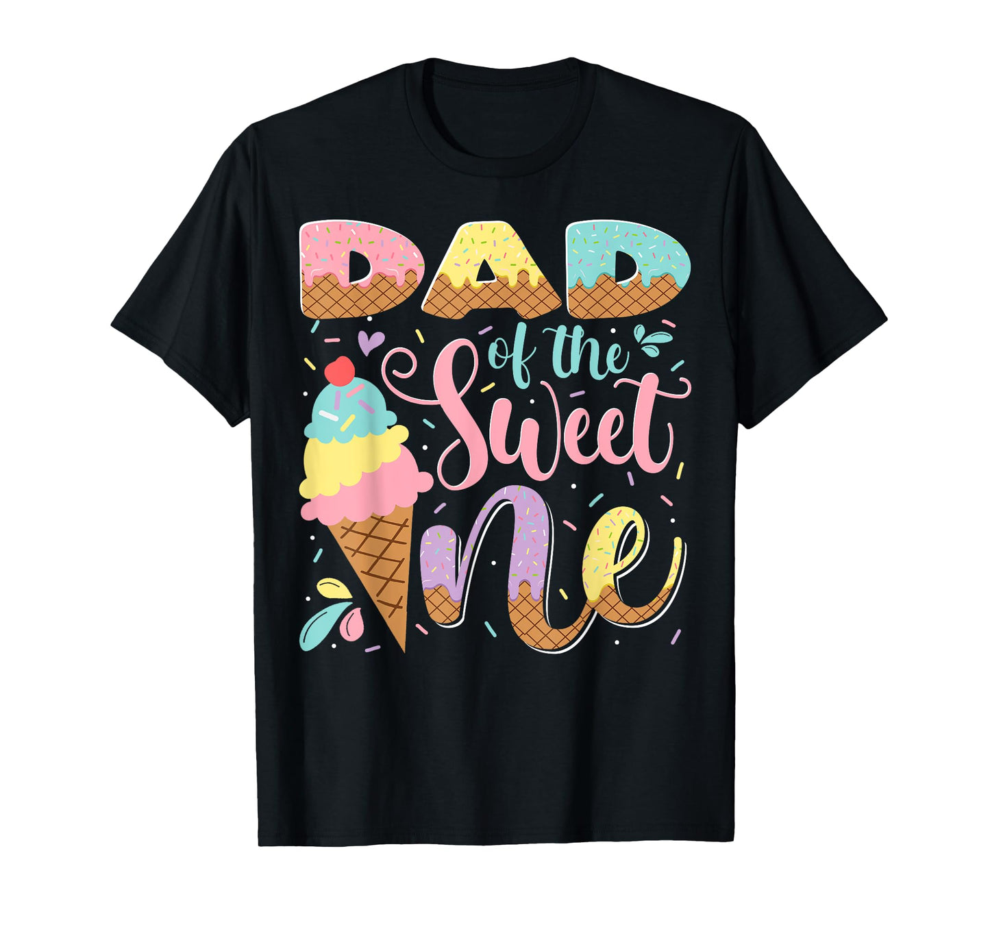 Dad Of The Sweet One Ice Cream 1St Birthday Party T-Shirt