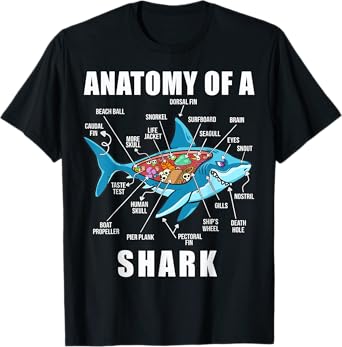 Anatomy Of A Shark Funny Marine Biology for Sharks Lovers T-Shirt