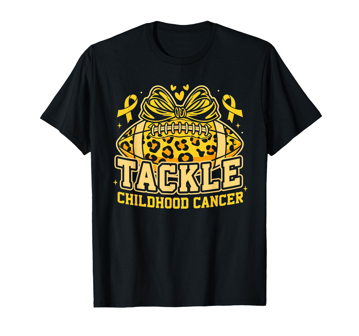 Tackle Childhood Cancer Football Childhood Cancer Awareness T-Shirt