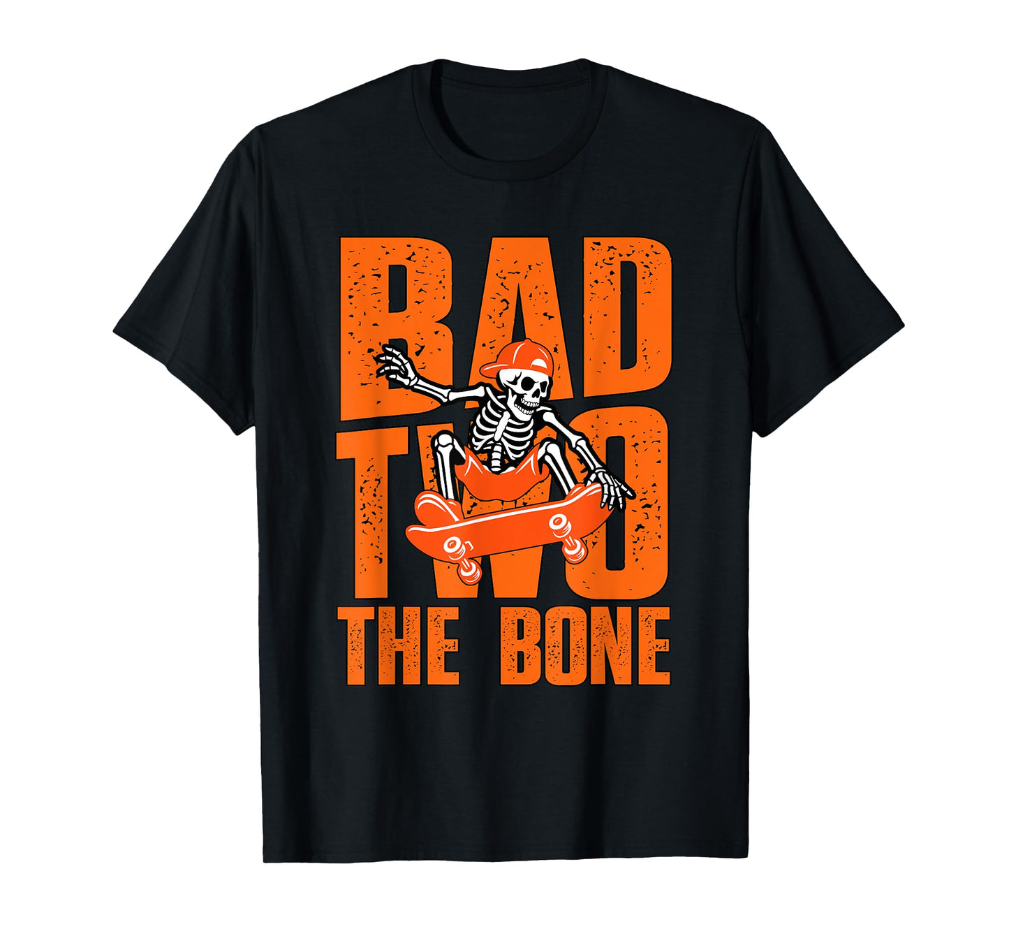 Bad Two The Bone Party Skate Skeleton 2nd Birthday Boy T-Shirt