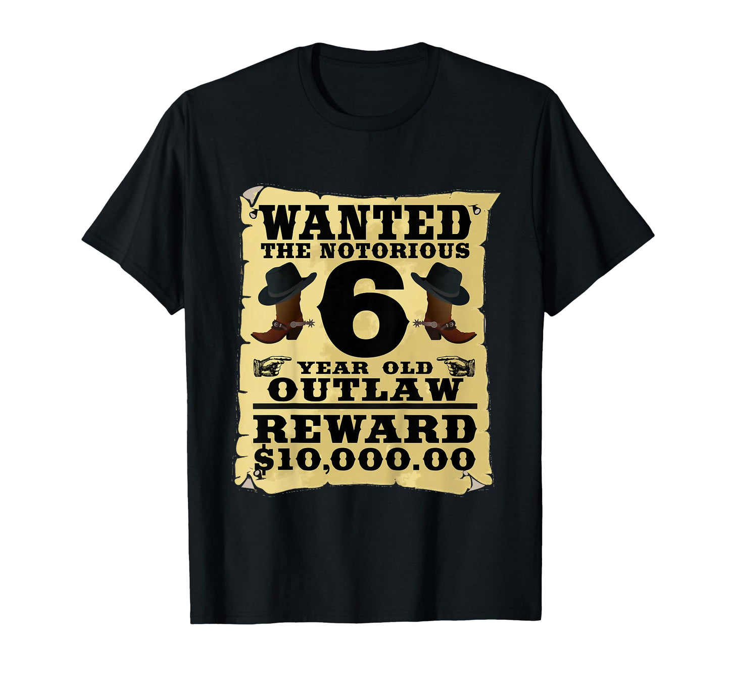 6 Year Old Cowboy Birthday Party Wild West Western 6th Gift T-Shirt